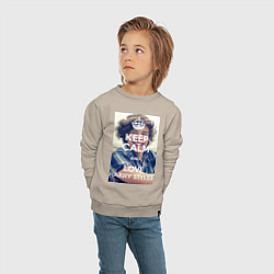 Свитшот хлопковый детский Keep Calm & Love Harry Styles, цвет: миндальный — фото 2