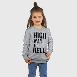 Свитшот хлопковый детский High way to hell, цвет: меланж — фото 2