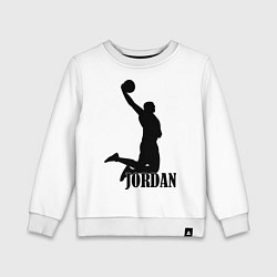 Свитшот хлопковый детский Jordan Basketball, цвет: белый