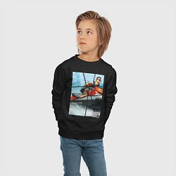Свитшот хлопковый детский GTA 5: Sea ​​races, цвет: черный — фото 2