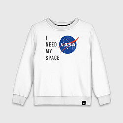 Свитшот хлопковый детский Nasa i need my space, цвет: белый