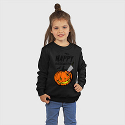 Свитшот хлопковый детский Happy halloween, цвет: черный — фото 2