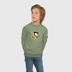 Свитшот хлопковый детский Pittsburgh Penguins: Evgeni Malkin, цвет: авокадо — фото 2