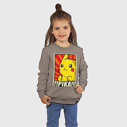 Свитшот хлопковый детский Pikachu: Pika Pika, цвет: утренний латте — фото 2