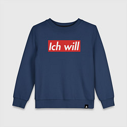 Свитшот хлопковый детский Ich will, цвет: тёмно-синий