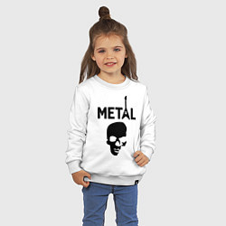 Свитшот хлопковый детский Metal Skull, цвет: белый — фото 2