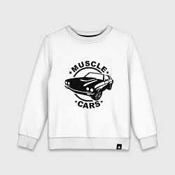 Свитшот хлопковый детский Muscle cars, цвет: белый