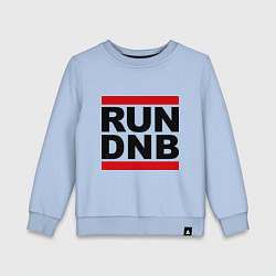 Свитшот хлопковый детский RUN DNB, цвет: мягкое небо