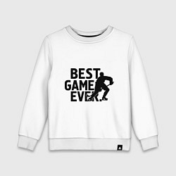 Свитшот хлопковый детский Hockey - best game, цвет: белый