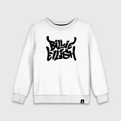 Свитшот хлопковый детский BILLIE EILISH: Street Art, цвет: белый