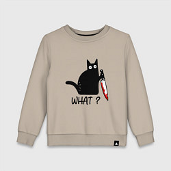 Свитшот хлопковый детский What cat, цвет: миндальный