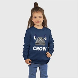 Свитшот хлопковый детский Brawl Stars CROW, цвет: тёмно-синий — фото 2