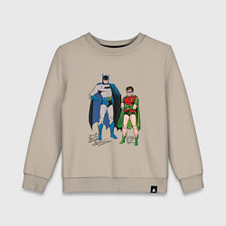 Свитшот хлопковый детский Batman and Robin, цвет: миндальный