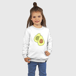 Свитшот хлопковый детский Авокадо, цвет: белый — фото 2