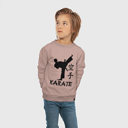 Свитшот хлопковый детский Karate craftsmanship, цвет: пыльно-розовый — фото 2