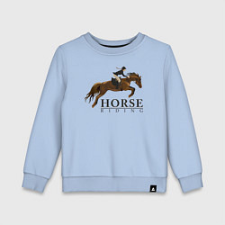 Свитшот хлопковый детский HORSE RIDING, цвет: мягкое небо