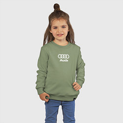 Свитшот хлопковый детский Audi Ауди, цвет: авокадо — фото 2