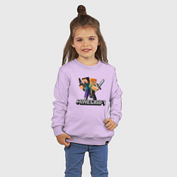 Свитшот хлопковый детский MINECRAFT, цвет: лаванда — фото 2