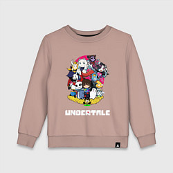Свитшот хлопковый детский UNDERTALE, цвет: пыльно-розовый
