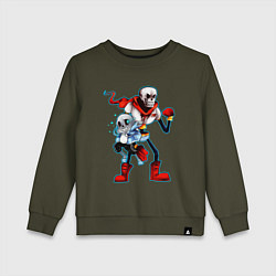 Свитшот хлопковый детский UNDERTALE, цвет: хаки