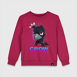 Свитшот хлопковый детский Brawl Stars CROW, цвет: маджента