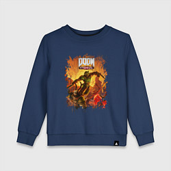 Свитшот хлопковый детский DOOM, цвет: тёмно-синий