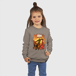Свитшот хлопковый детский DOOM, цвет: утренний латте — фото 2
