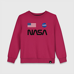 Свитшот хлопковый детский NASA НАСА, цвет: маджента