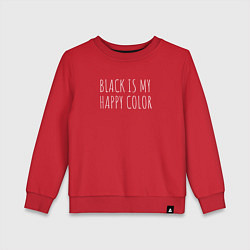 Свитшот хлопковый детский BLACK IS MY HAPPY COLOR, цвет: красный