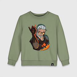 Свитшот хлопковый детский Ведьмак, цвет: авокадо