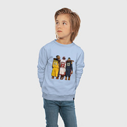 Свитшот хлопковый детский Bryant, Jordan, James, цвет: мягкое небо — фото 2
