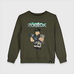 Свитшот хлопковый детский Roblox Defender, цвет: хаки
