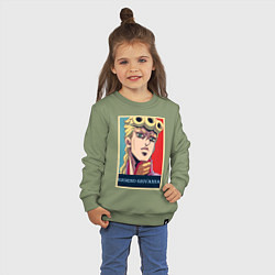 Свитшот хлопковый детский Джорно Джованна, цвет: авокадо — фото 2