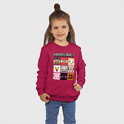 Свитшот хлопковый детский MINECRAFT, цвет: маджента — фото 2