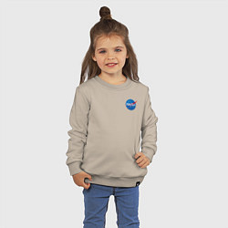 Свитшот хлопковый детский NASA, цвет: миндальный — фото 2