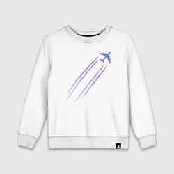 Свитшот хлопковый детский Самолёт, цвет: белый