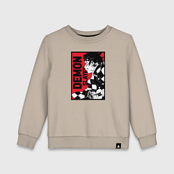 Свитшот хлопковый детский KIMETSU NO YAIBA, цвет: миндальный