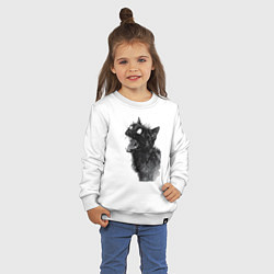Свитшот хлопковый детский Грозовой, кошак опасный, цвет: белый — фото 2