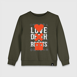 Свитшот хлопковый детский LOVE DEATH ROBOTS LDR, цвет: хаки