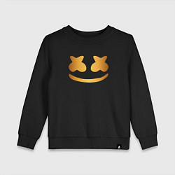 Свитшот хлопковый детский Marshmello gold, цвет: черный