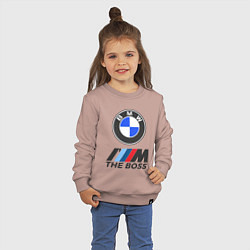 Свитшот хлопковый детский BMW BOSS, цвет: пыльно-розовый — фото 2