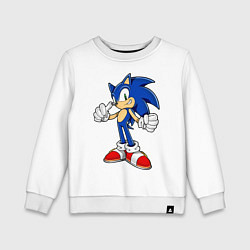 Свитшот хлопковый детский Sonic, цвет: белый
