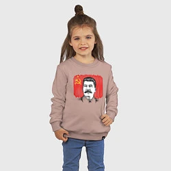 Свитшот хлопковый детский Сталин и флаг СССР, цвет: пыльно-розовый — фото 2