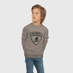Свитшот хлопковый детский Lamborghini Logo Dark, цвет: утренний латте — фото 2