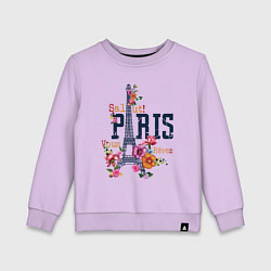 Свитшот хлопковый детский Париж, цвет: лаванда