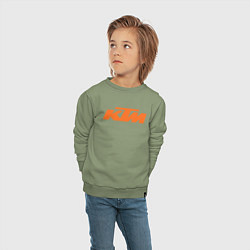 Свитшот хлопковый детский КТм Лого, цвет: авокадо — фото 2