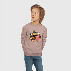 Свитшот хлопковый детский Fortnite Burger, цвет: пыльно-розовый — фото 2