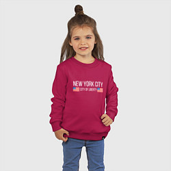Свитшот хлопковый детский NEW YORK, цвет: маджента — фото 2