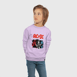 Свитшот хлопковый детский ACDC, цвет: лаванда — фото 2