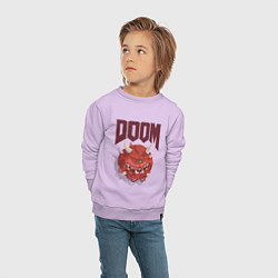 Свитшот хлопковый детский DOOM, цвет: лаванда — фото 2